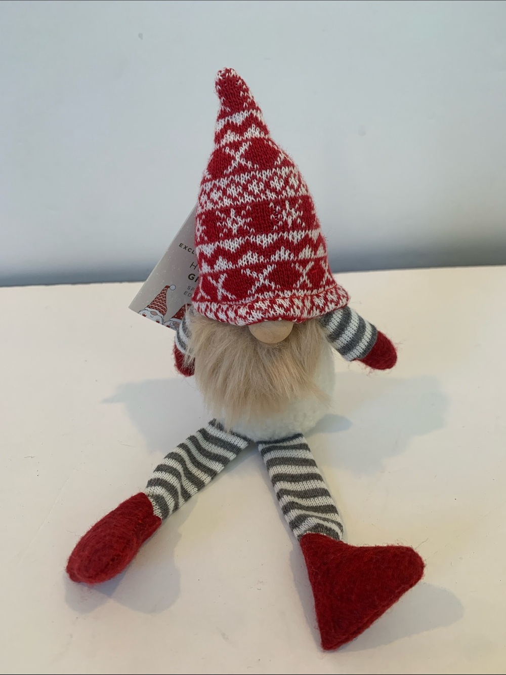 NEW Merry Makers Juniper Christmas Holiday Red Plush Bean Bag Base Gnome Decor
